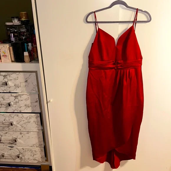 Red Express Wrap Dress - Picture 2 of 5